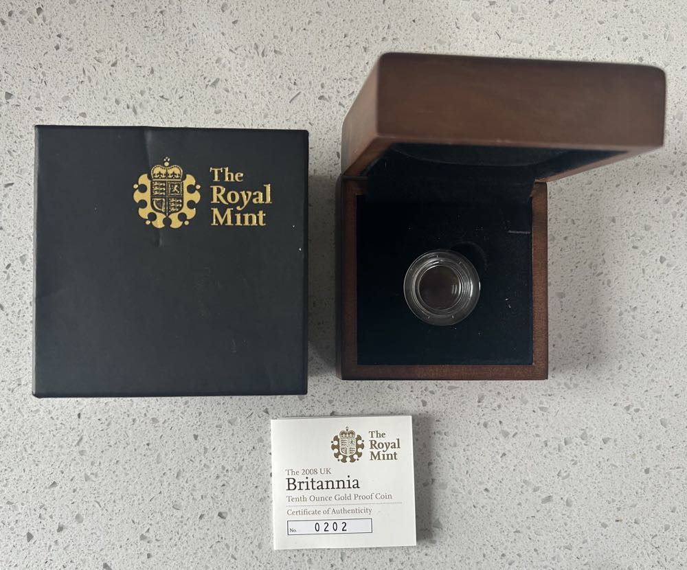 2008 Britannia - Proof 1/10th Gold  coin collectible - Main Image 3