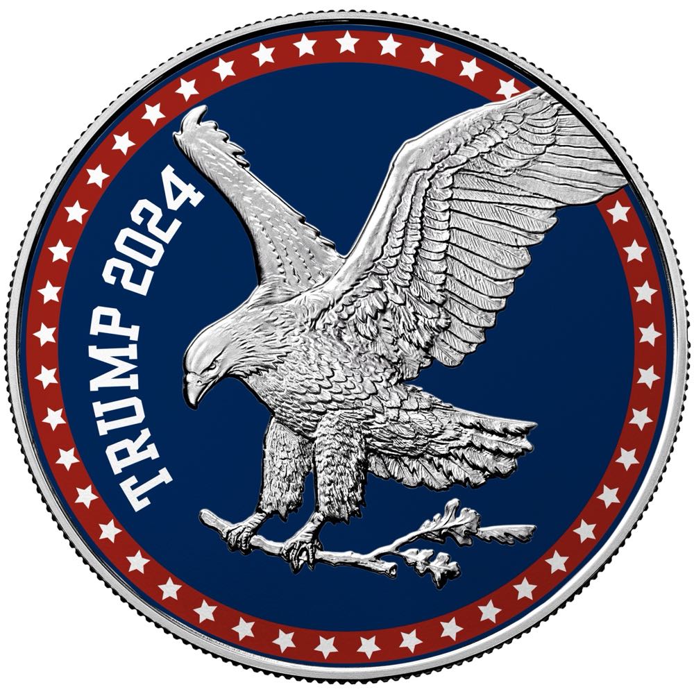 Trump 2024 - “Make America Great Again” - One Dollar - 1 Oz Silver Eagle  coin collectible - Main Image 2