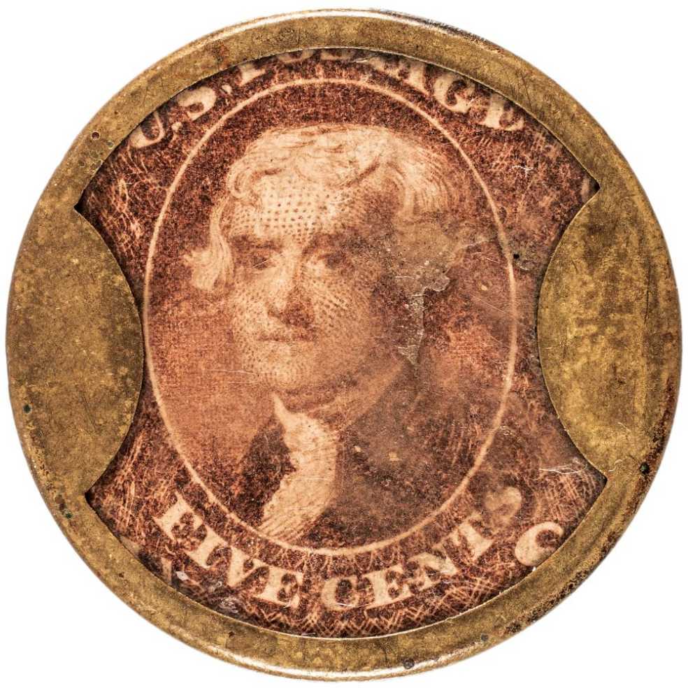 Stamp Encased Burnett’s Standard Cooking Extracts  coin collectible - Main Image 3