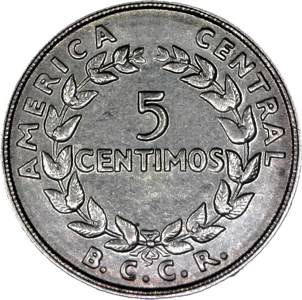 Foreign 1953 5 Centavos Republic De Costa Rica   coin collectible - Main Image 4