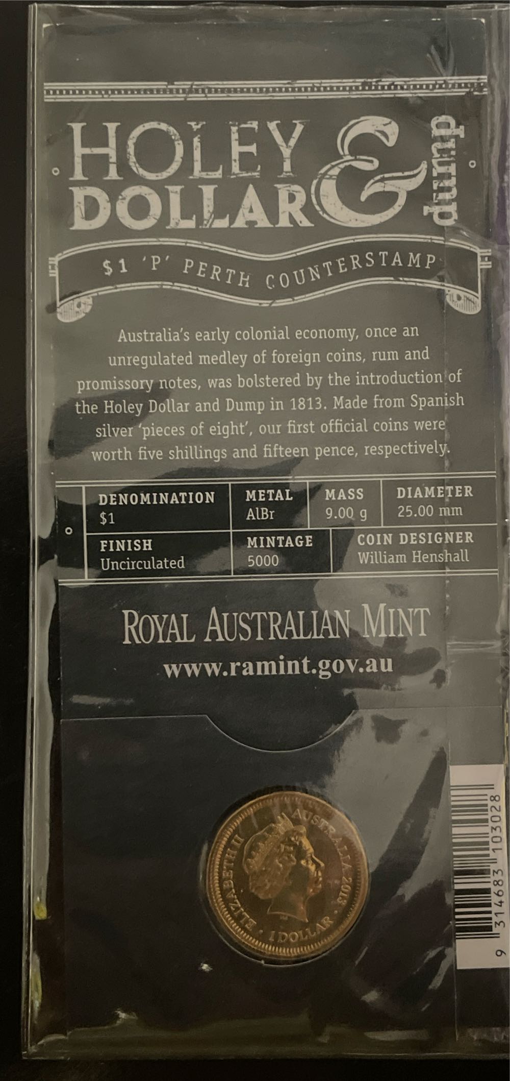 $1 Bicentenary Of The Holey Dollar And Dump P  coin collectible [Barcode 9314683103028] - Main Image 2