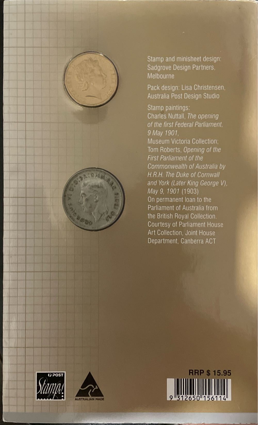 Australia: 2001 Federal Parliament Stamps And Coins In Folder  coin collectible [Barcode 9312650156114] - Main Image 2