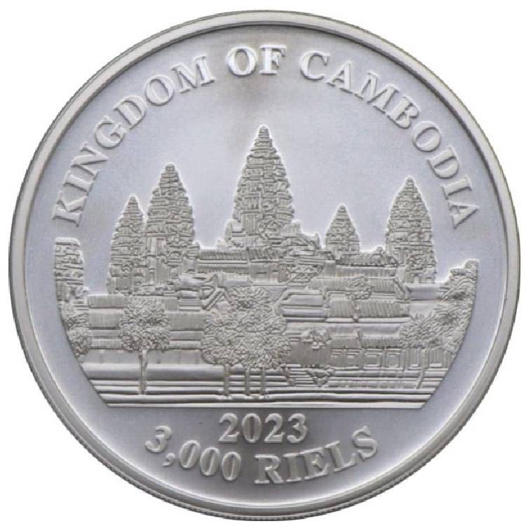 ASIAN ELEPHANT ASIA BIG FIVE SERIES 2023 1 OZ SILVER COLORED BULLION COIN  coin collectible - Main Image 2