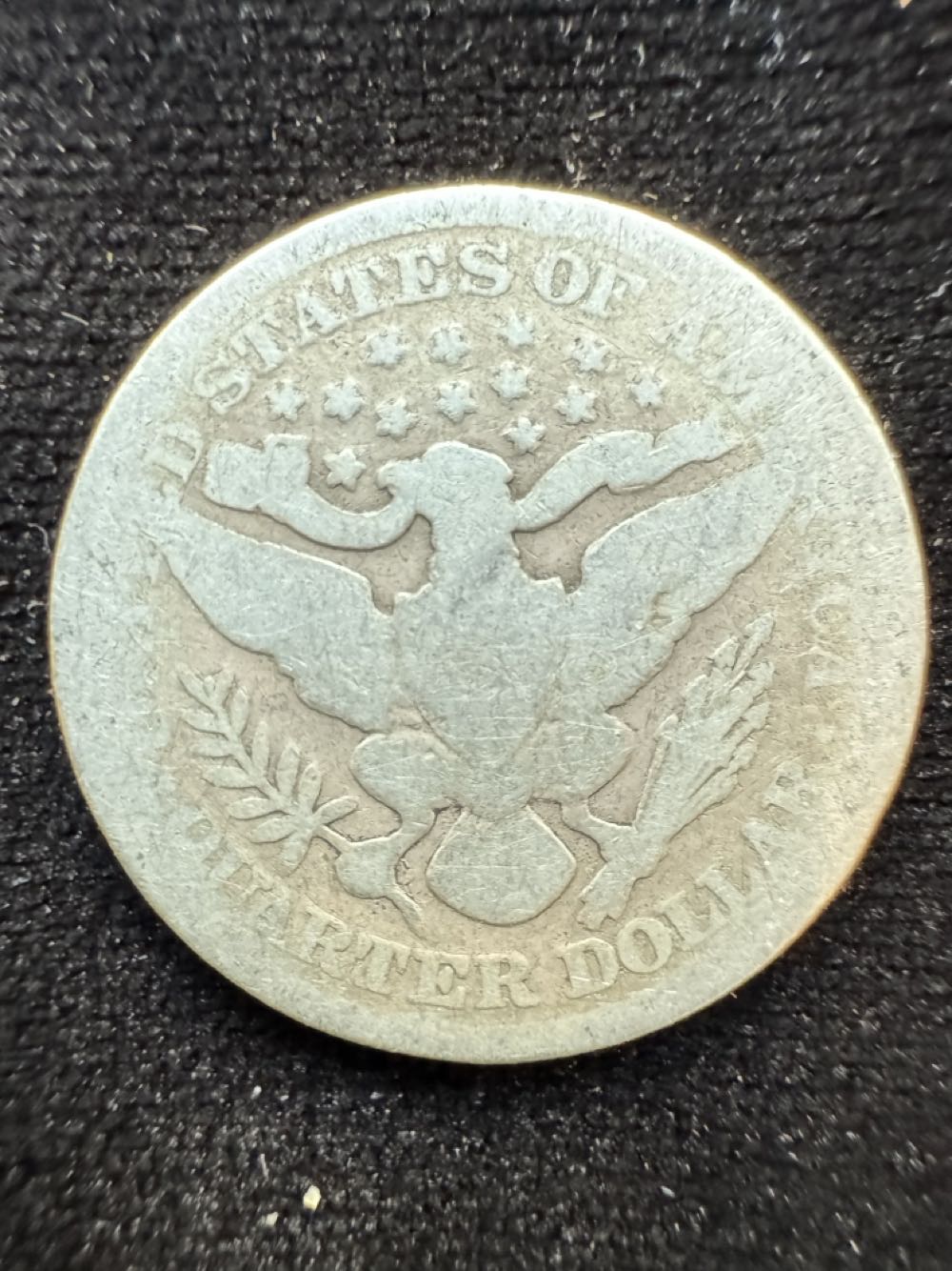 1899 US Silver `Barber’ Quarter Dollar  coin collectible - Main Image 2