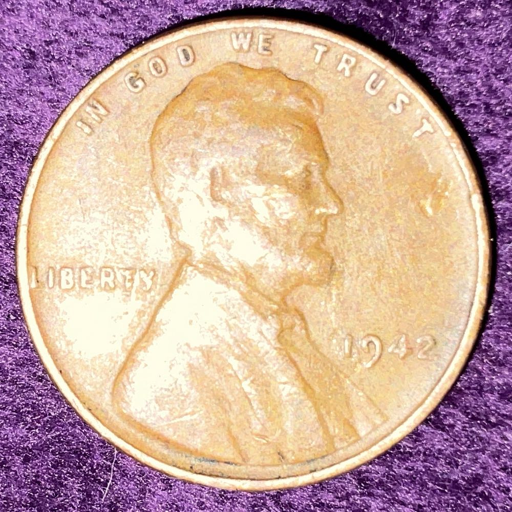 Penny 1942 Lincoln  12  coin collectible - Main Image 3