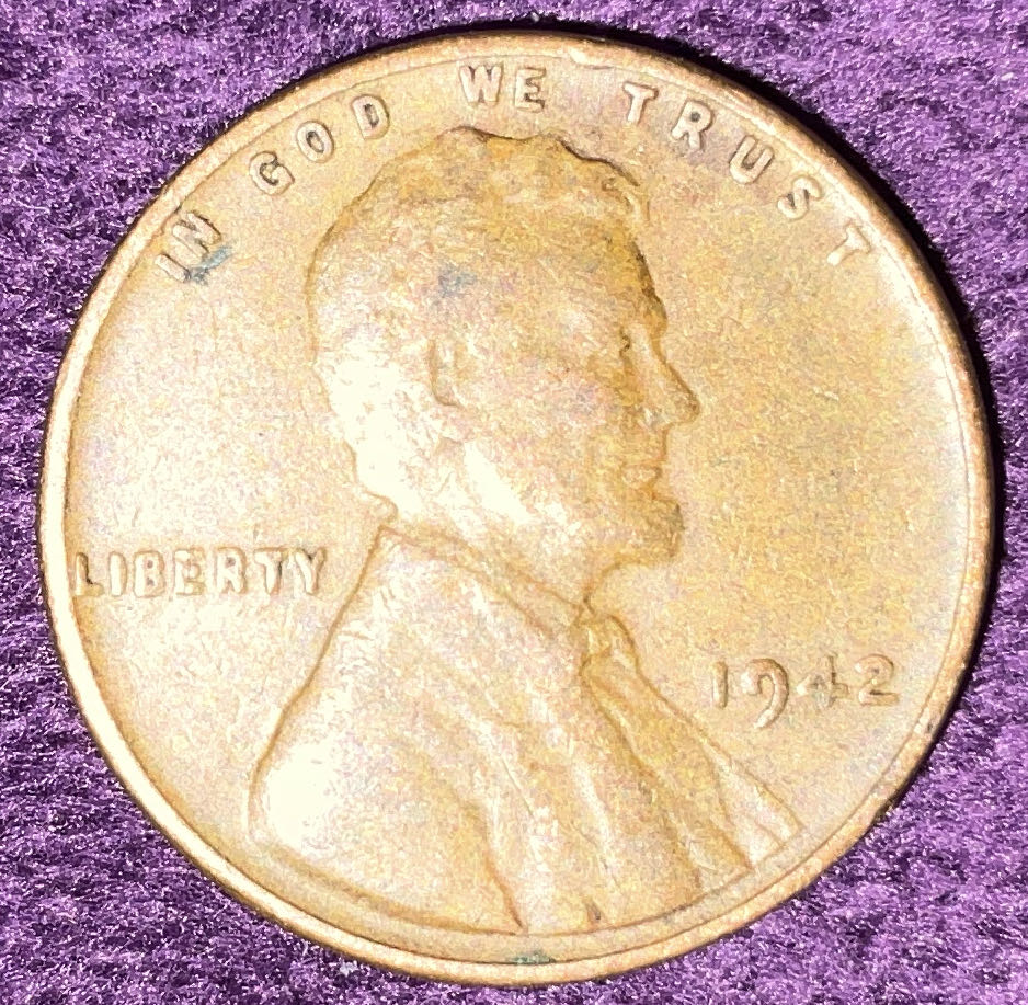 Penny 1942 Lincoln  15  coin collectible - Main Image 3