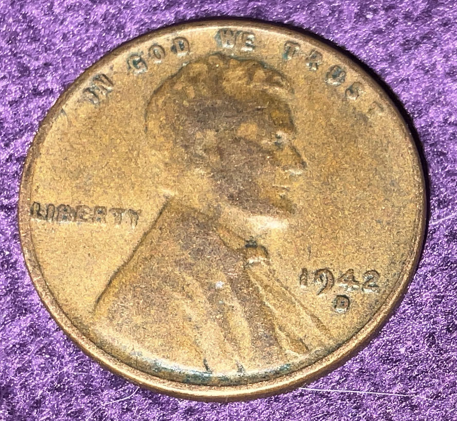 Penny 1942 Lincoln D 4  coin collectible - Main Image 3