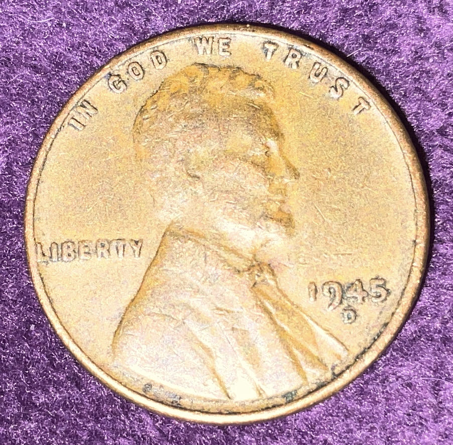 Penny 1945 Lincoln D 1  coin collectible - Main Image 3