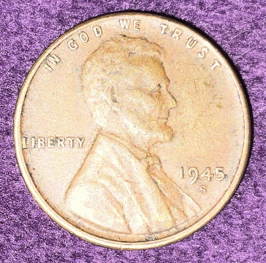 Penny 1945 Lincoln S 2  coin collectible - Main Image 3