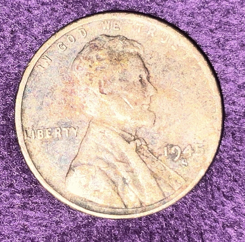 Penny 1945 Lincoln S 4  coin collectible - Main Image 3