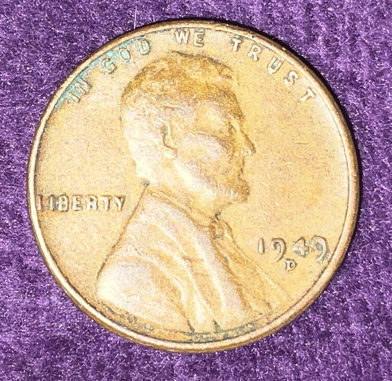 Penny 1949 Lincoln D 5  coin collectible - Main Image 3
