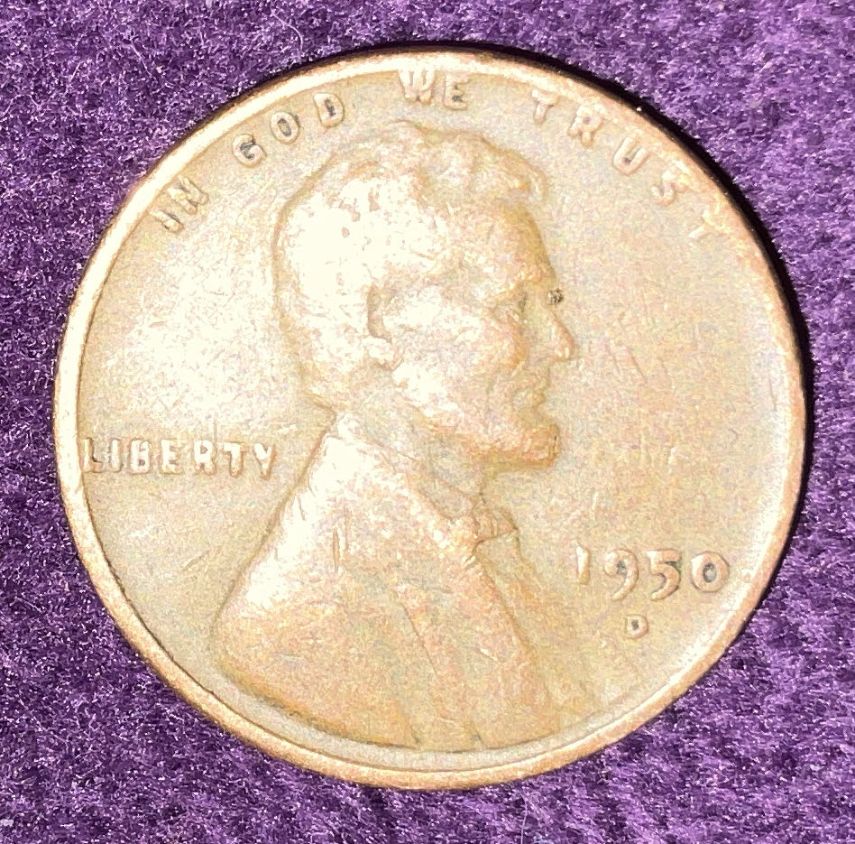 Penny 1950 Lincoln D 2  coin collectible - Main Image 3