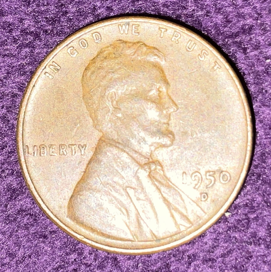Penny 1950 Lincoln D 3  coin collectible - Main Image 3