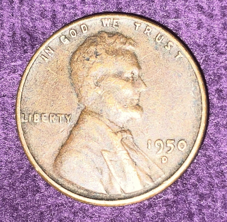 Penny 1950 Lincoln D 4  coin collectible - Main Image 3