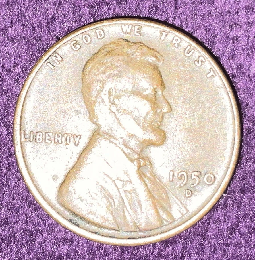 Penny 1950 Lincoln D 5  coin collectible - Main Image 3