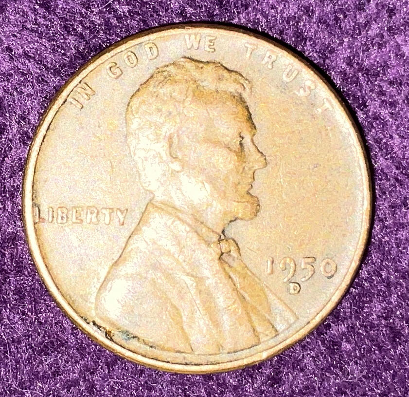 Penny 1950 Lincoln D 8  coin collectible - Main Image 3