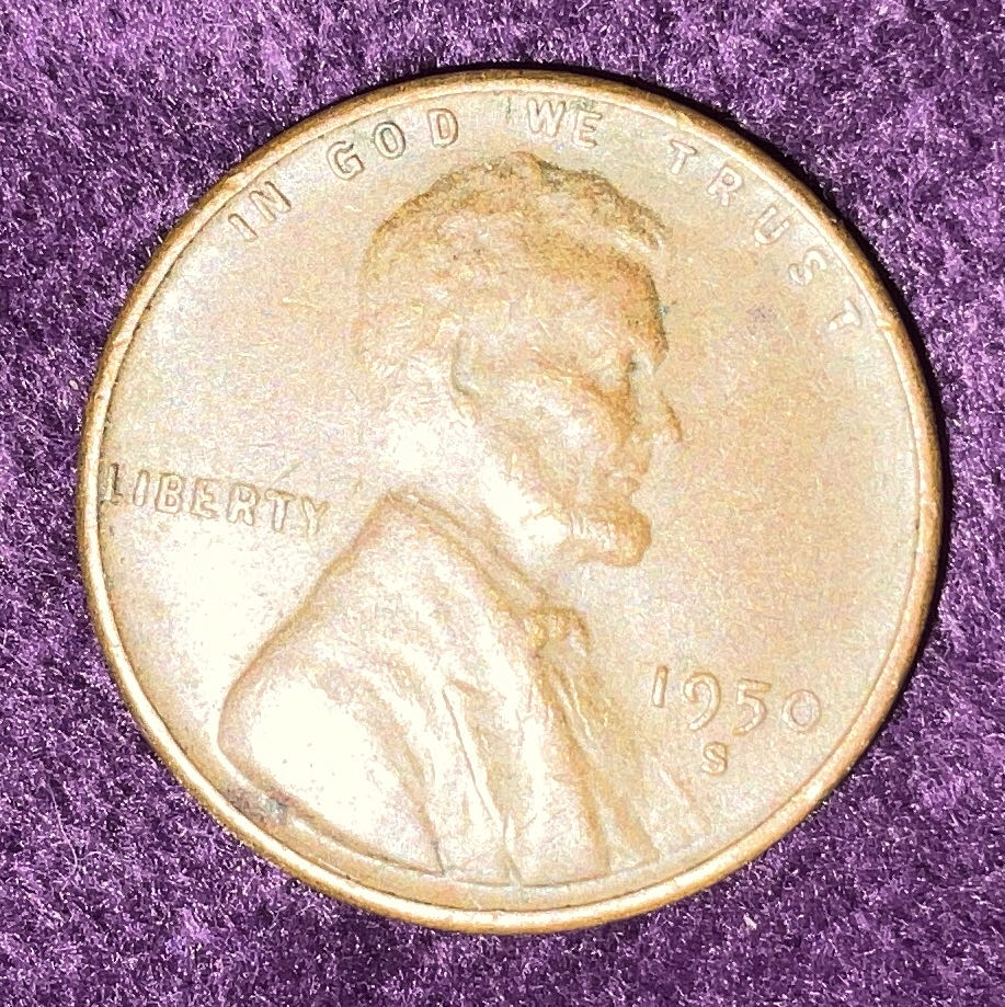 Penny 1950 Lincoln S 2  coin collectible - Main Image 3
