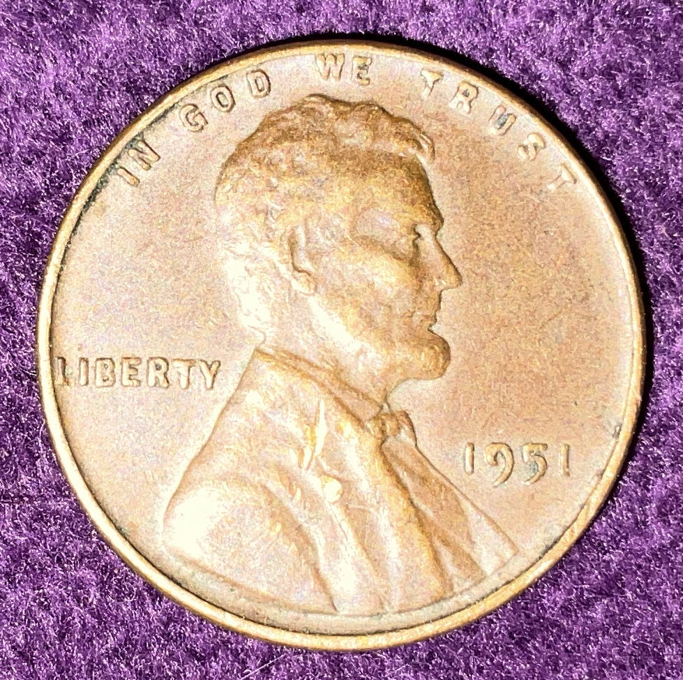 Penny 1951 Lincoln  3  coin collectible - Main Image 3
