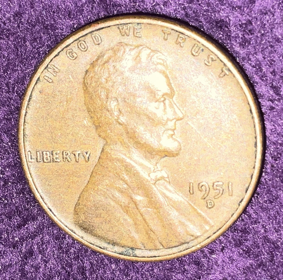 Penny 1951 Lincoln D  coin collectible - Main Image 3