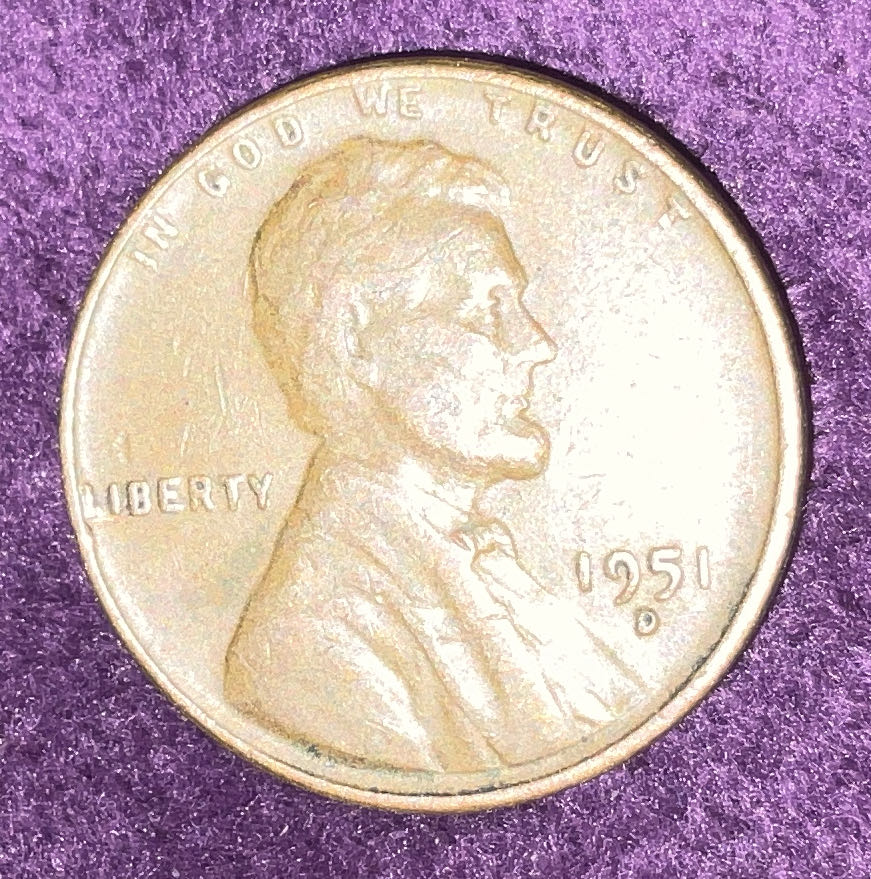 Penny 1951 Lincoln D 4  coin collectible - Main Image 3