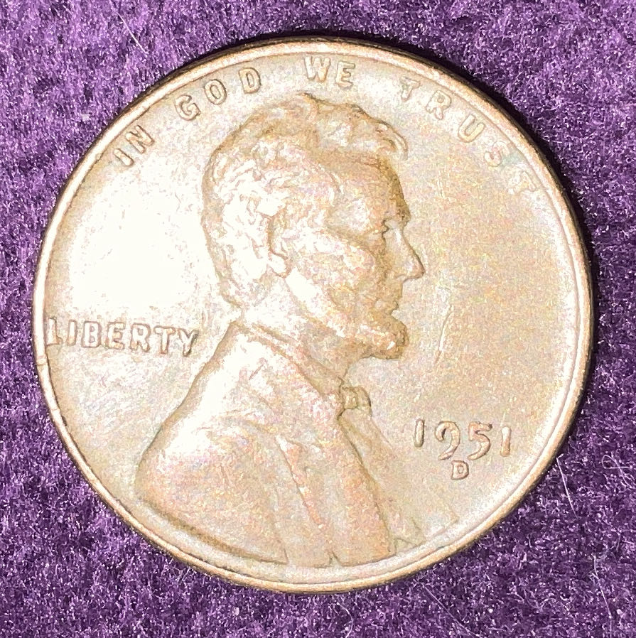 Penny 1951 Lincoln D 6  coin collectible - Main Image 3