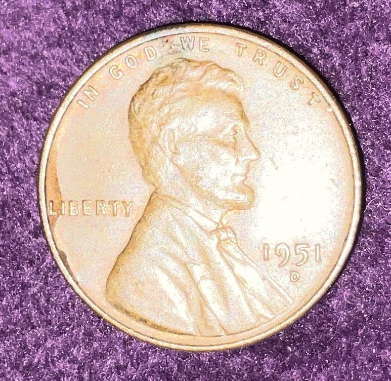 Penny 1951 Lincoln D 8  coin collectible - Main Image 3