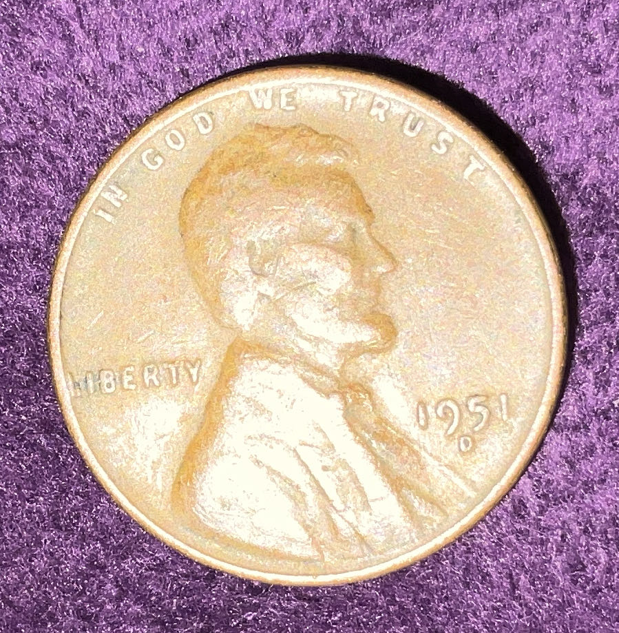 Penny 1951 Lincoln D 12  coin collectible - Main Image 3