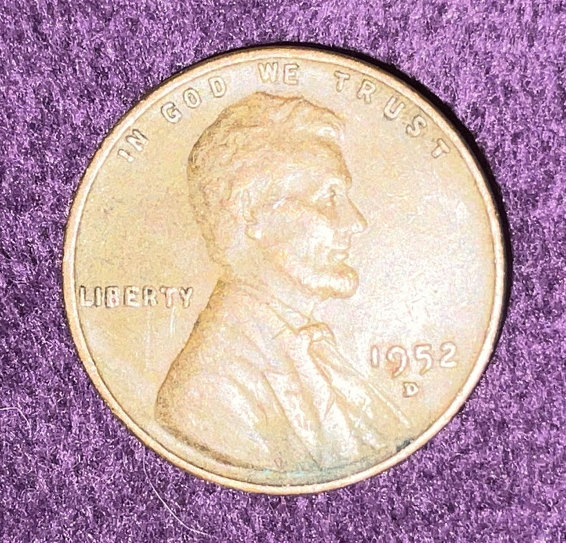 Penny 1952 Lincoln D 9  coin collectible - Main Image 3