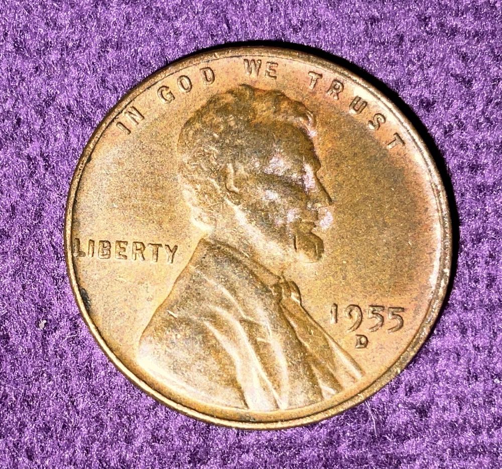 Penny 1955 Lincoln D 4  coin collectible - Main Image 3