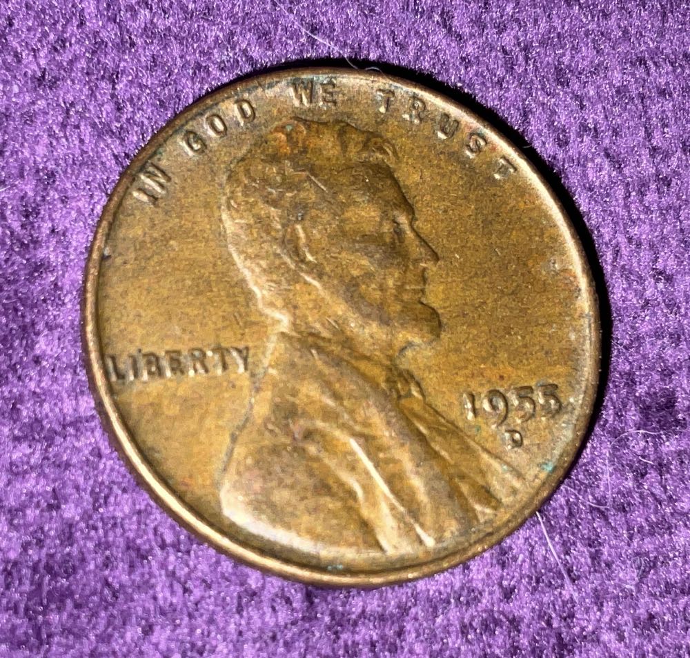 Penny 1955 Lincoln D 7  coin collectible - Main Image 3