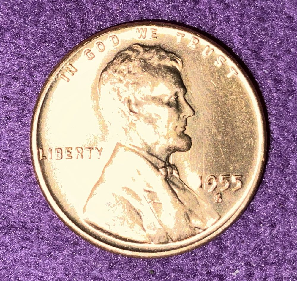 Penny 1955 Lincoln S  coin collectible - Main Image 3