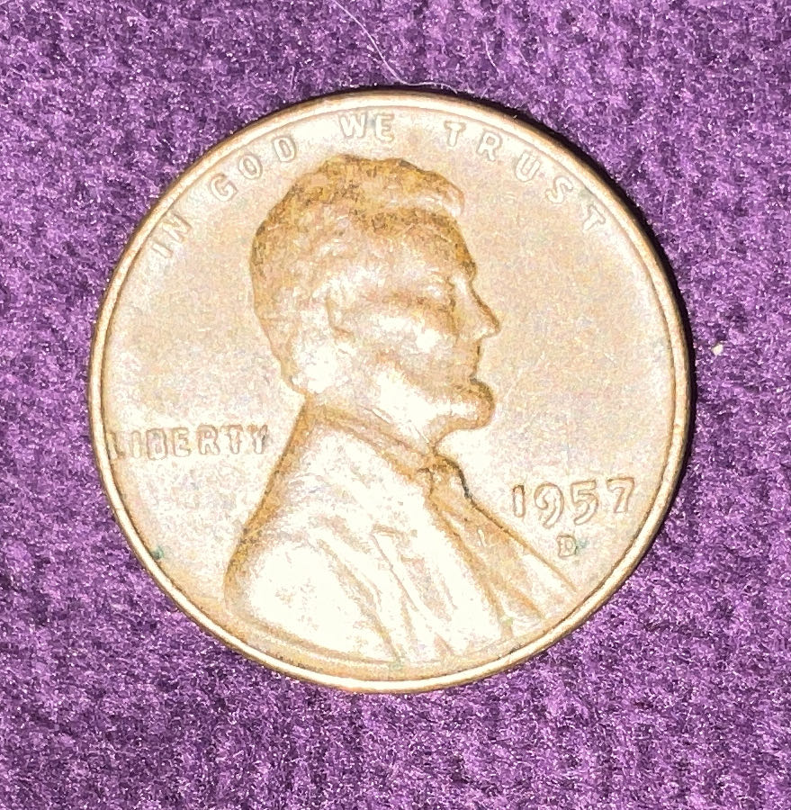 Penny 1957 Lincoln D 5  coin collectible - Main Image 3