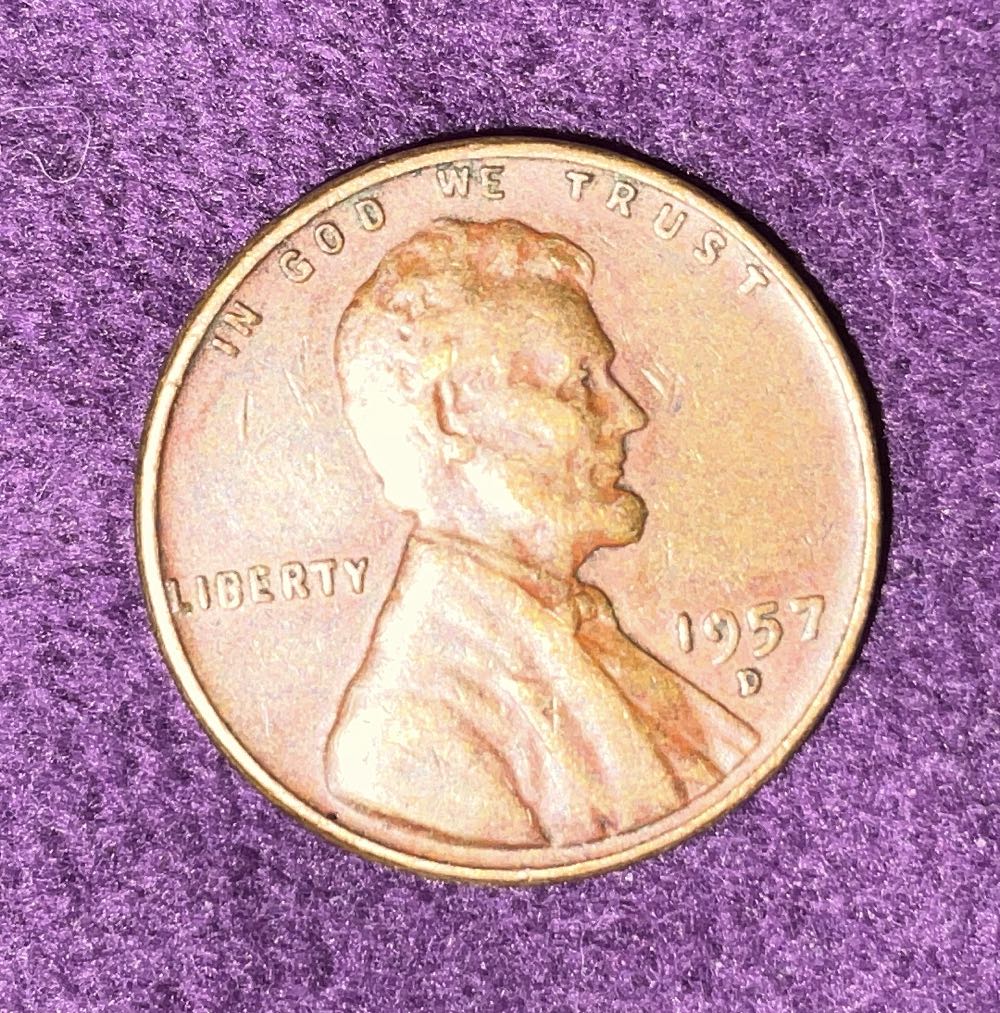 Penny 1957 Lincoln D 7  coin collectible - Main Image 3