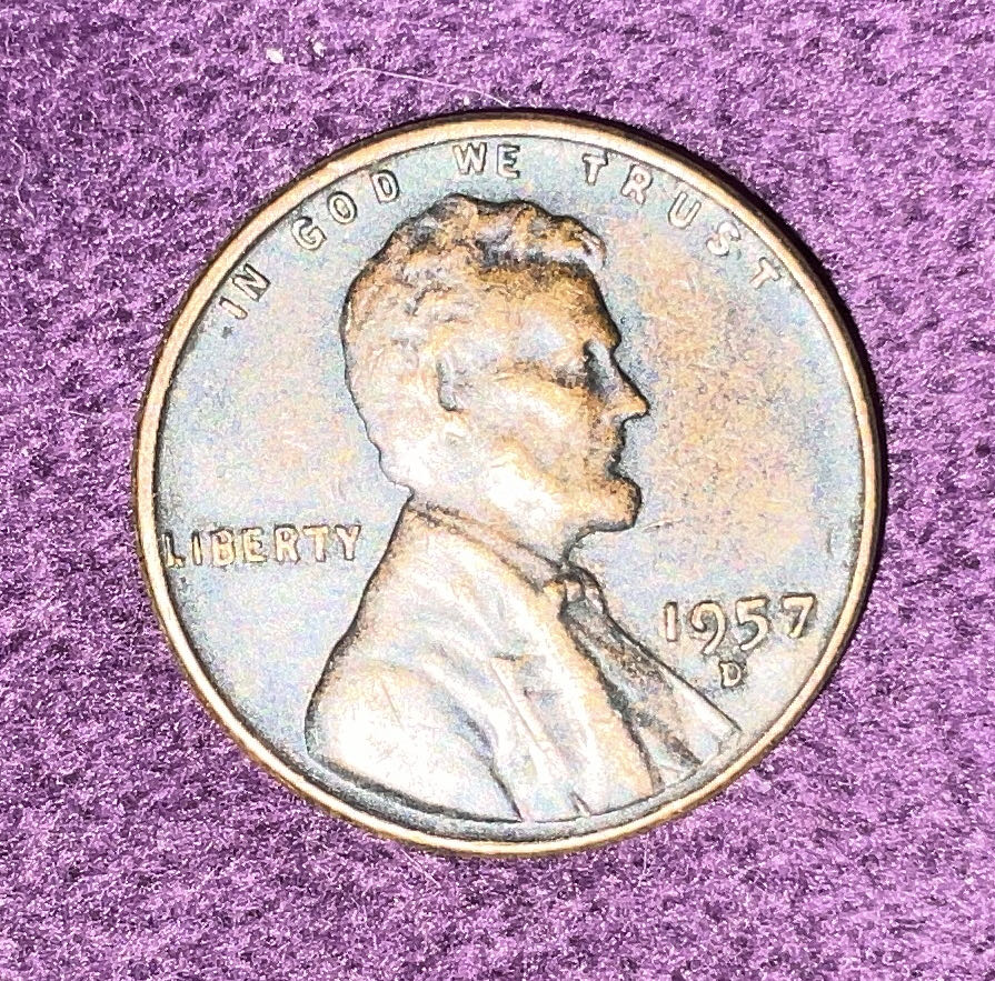 Penny 1957 Lincoln D 14  coin collectible - Main Image 3