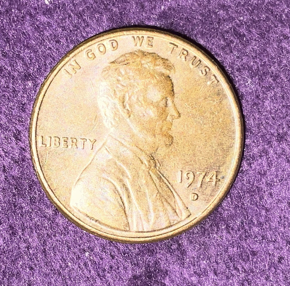 Penny 1974 Lincoln D  coin collectible - Main Image 3