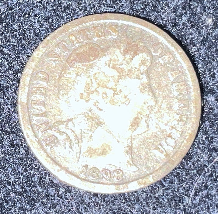 Dime 1898 Barber  coin collectible - Main Image 3