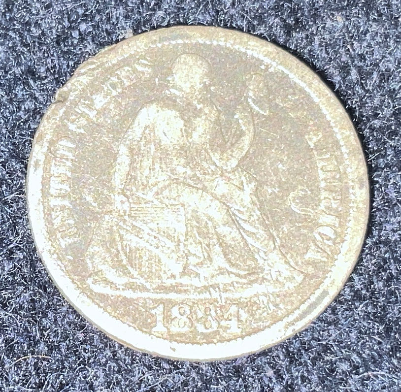 Dime 1884 Liberty Seated  coin collectible - Main Image 3