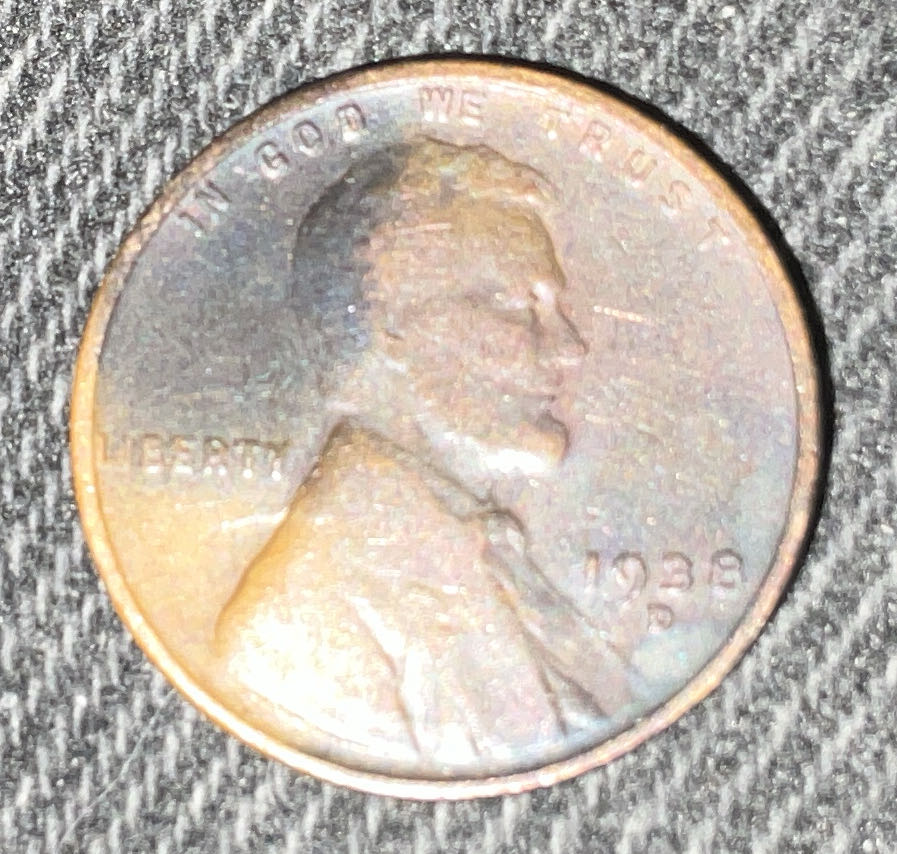 Penny 1938 Lincoln D  coin collectible - Main Image 3