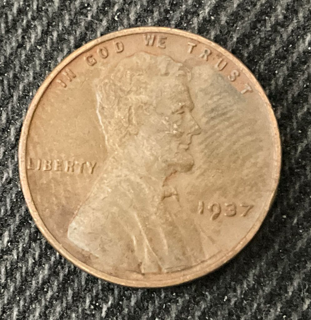 Penny 1937 Lincoln  5  coin collectible - Main Image 3