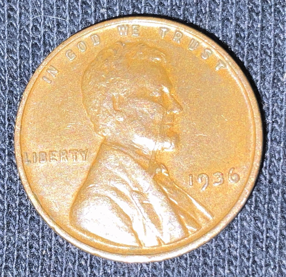 Penny 1936 Lincoln  5  coin collectible - Main Image 3