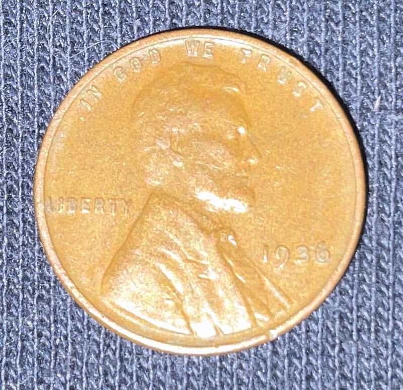 Penny 1936 Lincoln  6  coin collectible - Main Image 3