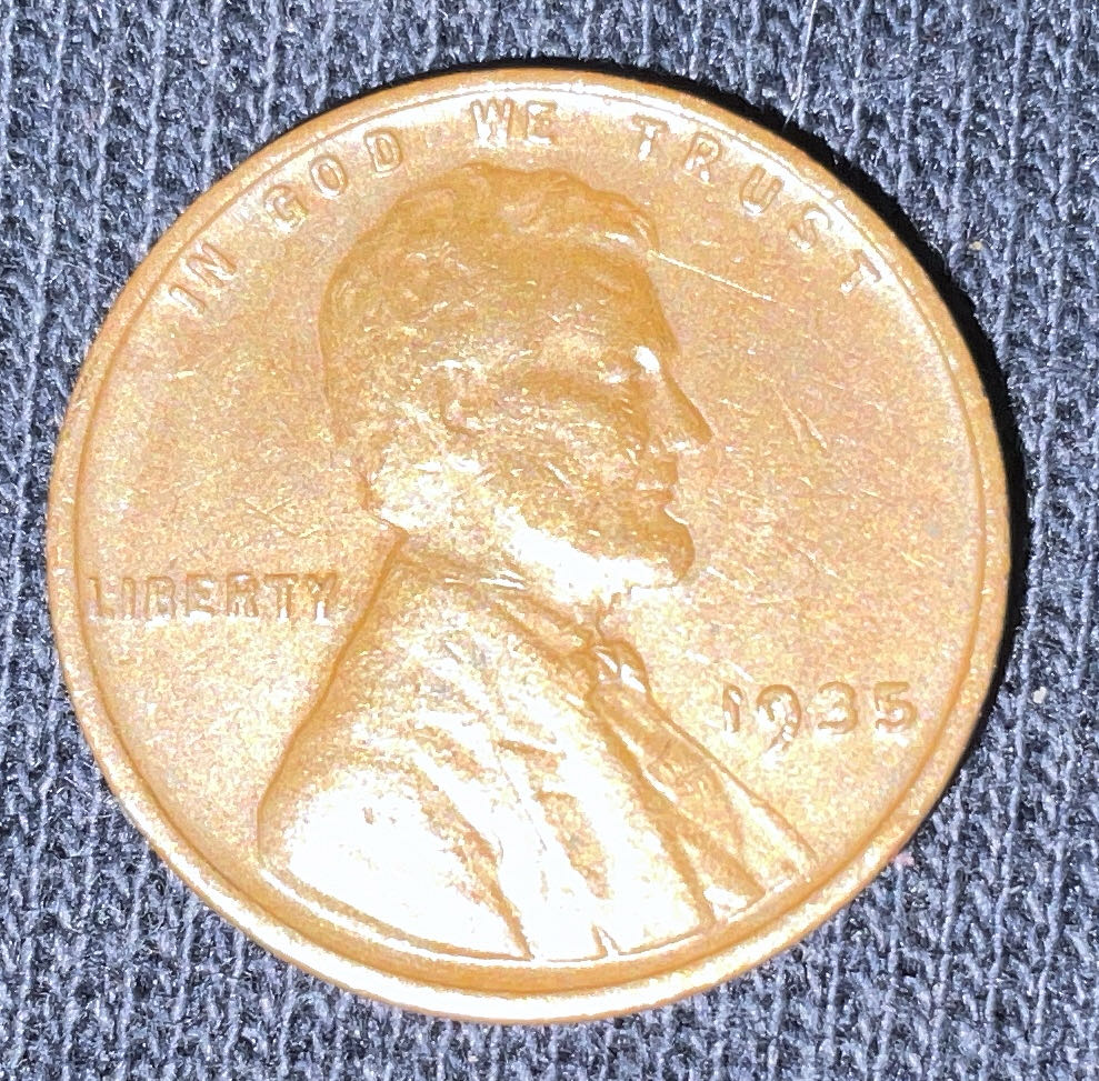 Penny 1935 Lincoln  4  coin collectible - Main Image 3