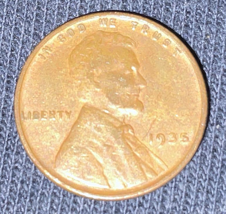 Penny 1935 Lincoln  5  coin collectible - Main Image 3
