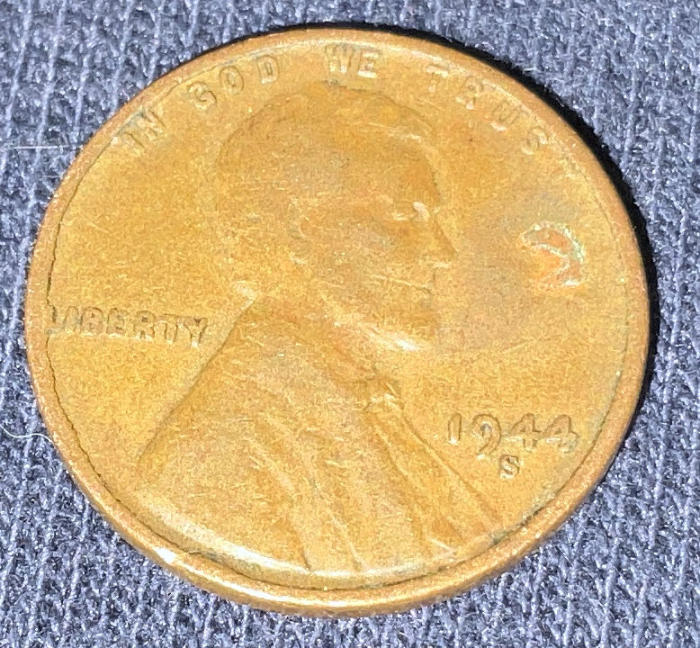 Penny 1944 Lincoln S 5  coin collectible - Main Image 3