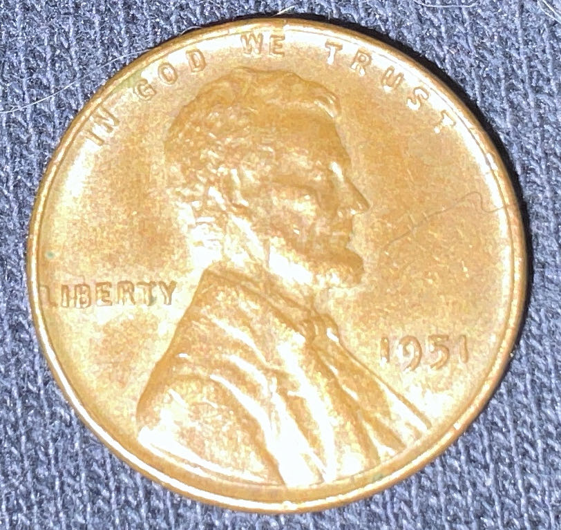 Penny 1951 Lincoln  5  coin collectible - Main Image 3