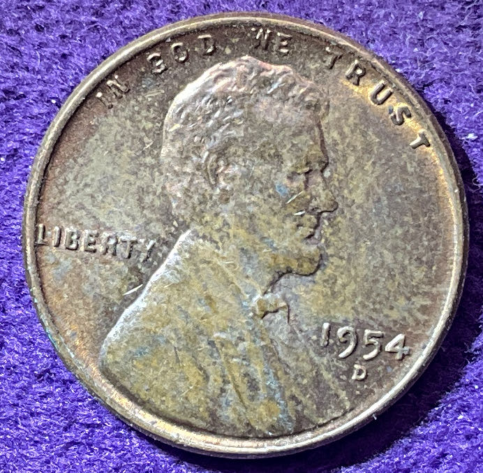 Penny 1954 Lincoln D 7  coin collectible - Main Image 3