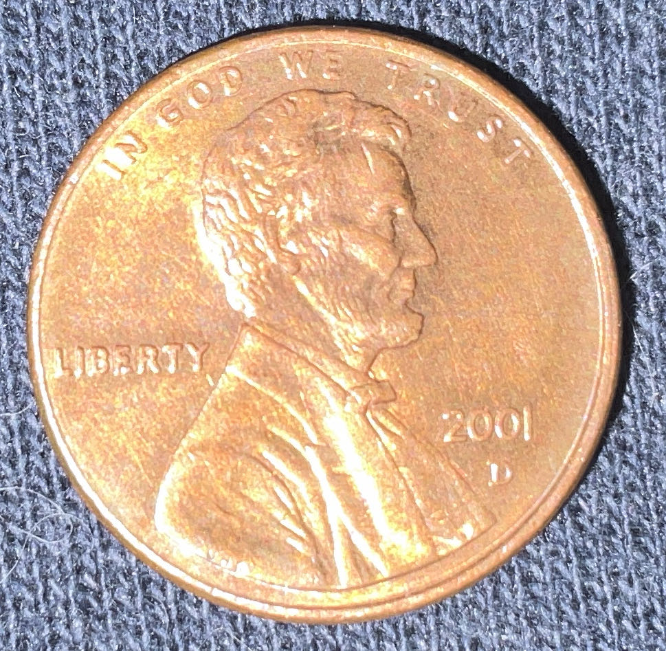 Penny 2001 Lincoln D  coin collectible - Main Image 3