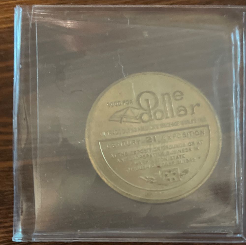 1962 America’s Spaceage World’s Fair  One Dollar Coin  coin collectible - Main Image 2