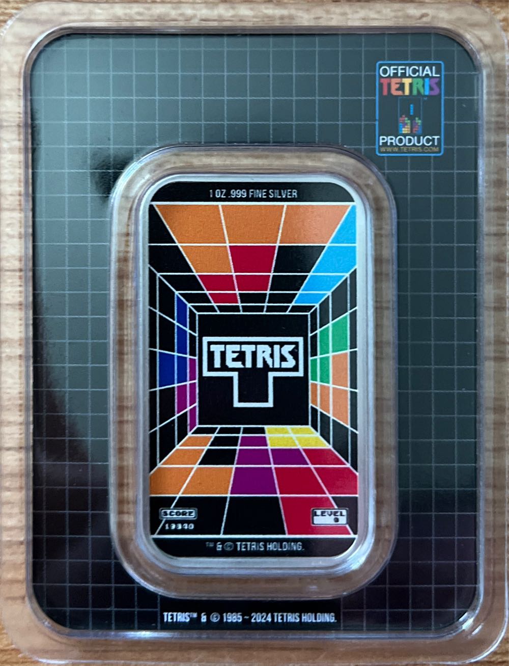 Tetris 1oz Silver Bar 40th Anniversary Colorized Bar  coin collectible - Main Image 2