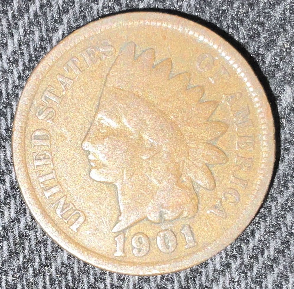 Penny 1901 Indian Head  coin collectible - Main Image 3